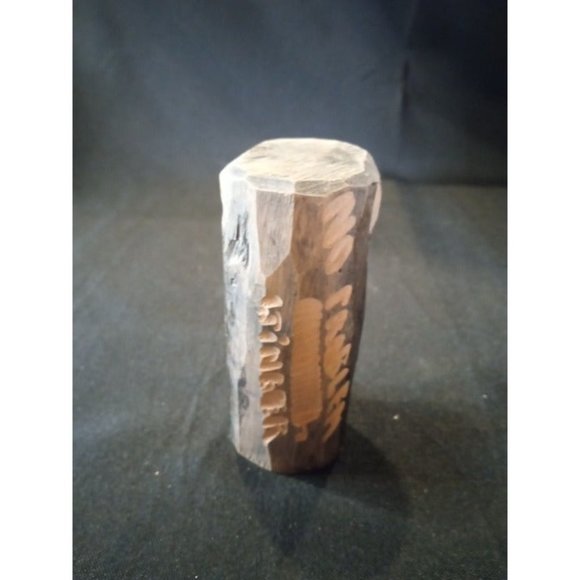 Hand Carved Glazed Wood Mini Statue 4" (9d2)‎ - Picture 4 of 6